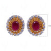 Simulated Diamond & Ruby Studded Festive Earrings FE-1023