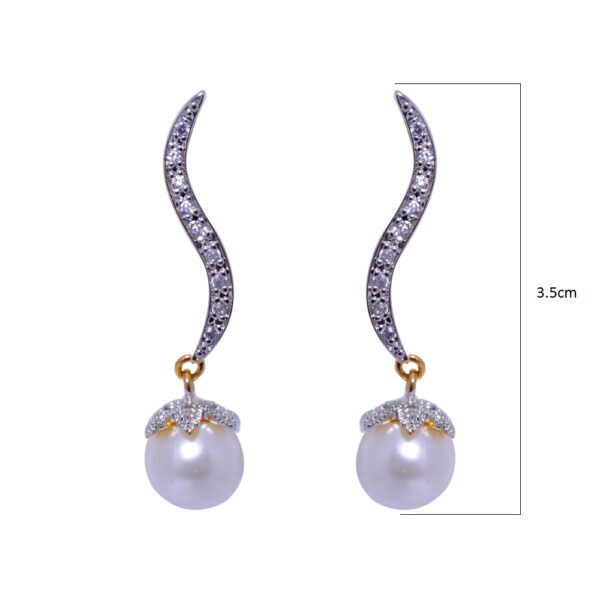 Cubic Zirconia & Pearl Studded Pendant & Earring Set FP-1023