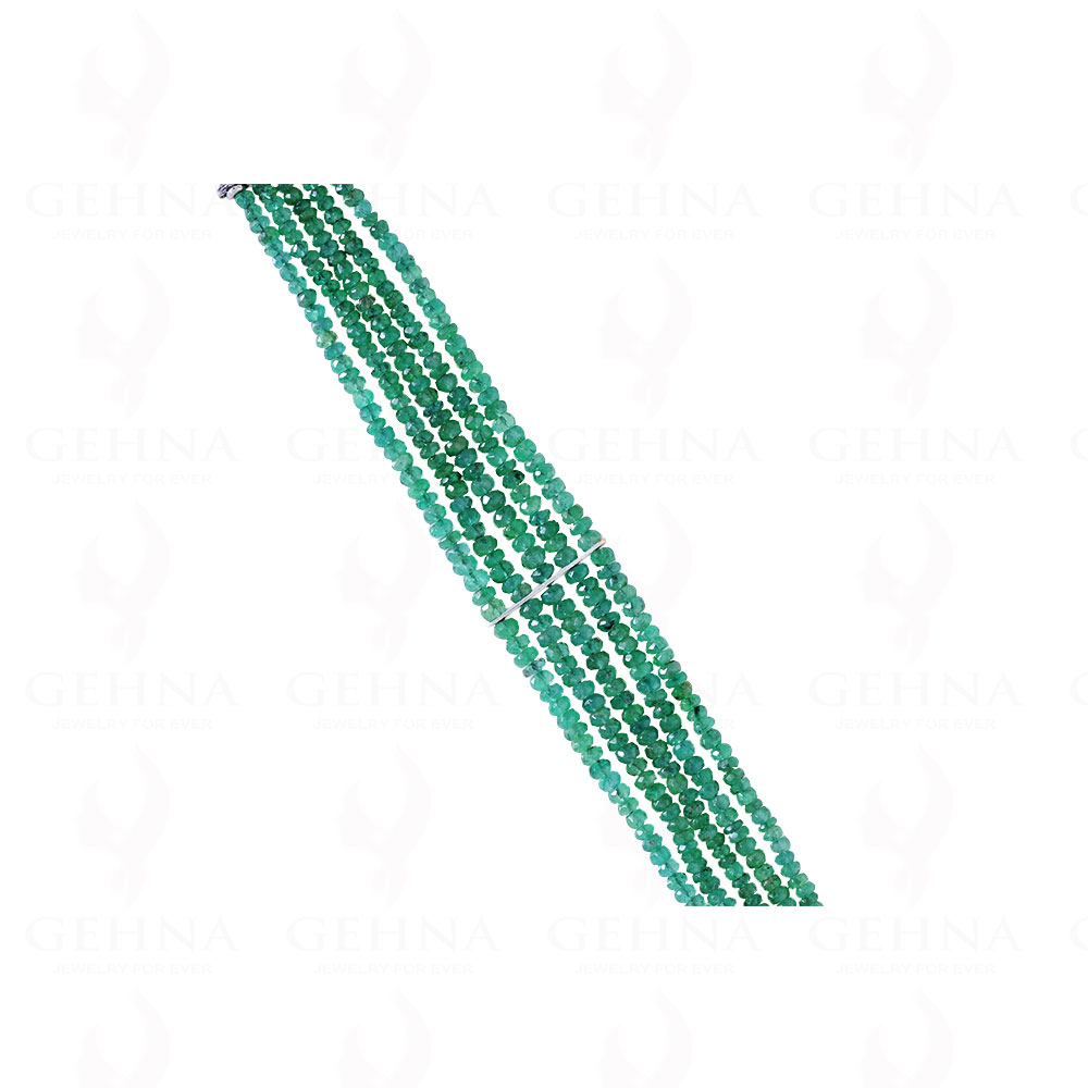 5 Rows Bracelet Of Natural Brazilian Emerald Gemstone Faceted Bead BS-1024