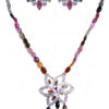 Citrine & Tourmaline Gemstone Bead Studded Pendant FN-1024