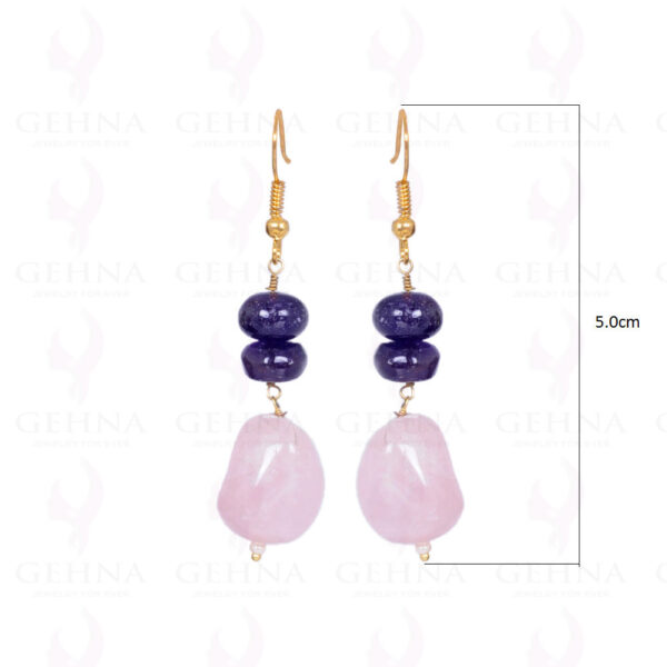 Amethyst & Rose Quartz Gemstone Earrings Made In .925 Solid Silver ES-1024