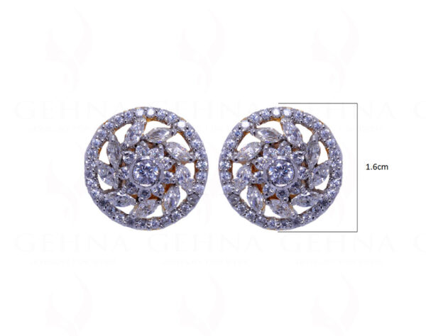 Simulated Diamond Studded Globe Shape Earrings FE-1024
