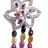 Citrine & Tourmaline Gemstone Bead Studded Pendant FN-1024