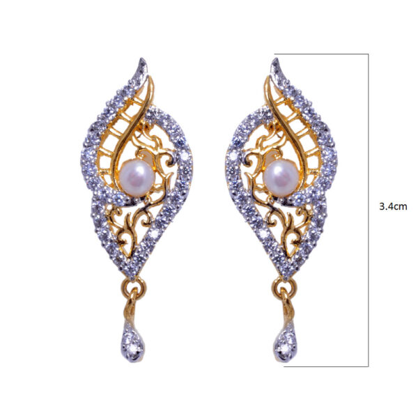 Pearl & Cubic Zirconia Studded Pendant & Earring Set FP-1024