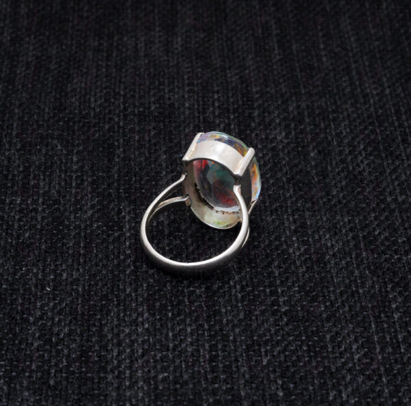 Multicolor Mystic Quartz Gemstone Studded 925 Sterling Silver Ring SR-1024