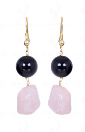 Spinel & Rose Quartz Gemstone Earrings Made In .925 Solid Silver ES-1025