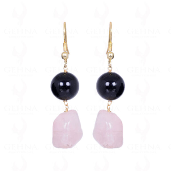 Spinel & Rose Quartz Gemstone Earrings Made In .925 Solid Silver ES-1025
