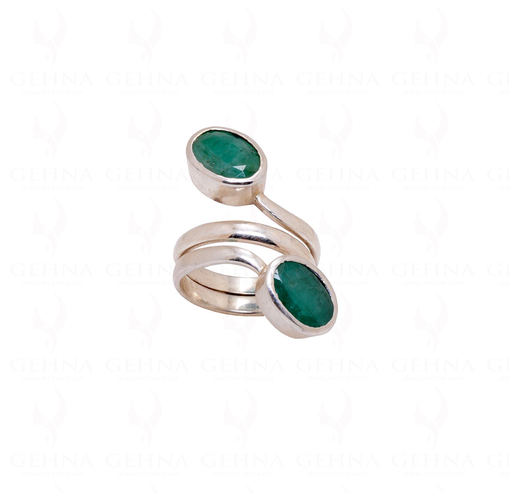 Silver Ring with Emerald Look Single Stone – SAV JEWELS