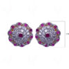 Ruby & Simulated Diamond Studded Flower Shape Earrings FE-1025