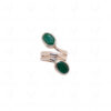 Emerald Gemstone Studded 925 Sterling Silver Snake Shaped Ring SR-1025