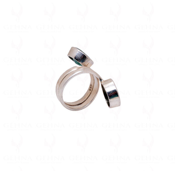 Emerald Gemstone Studded 925 Sterling Silver Snake Shaped Ring SR-1025