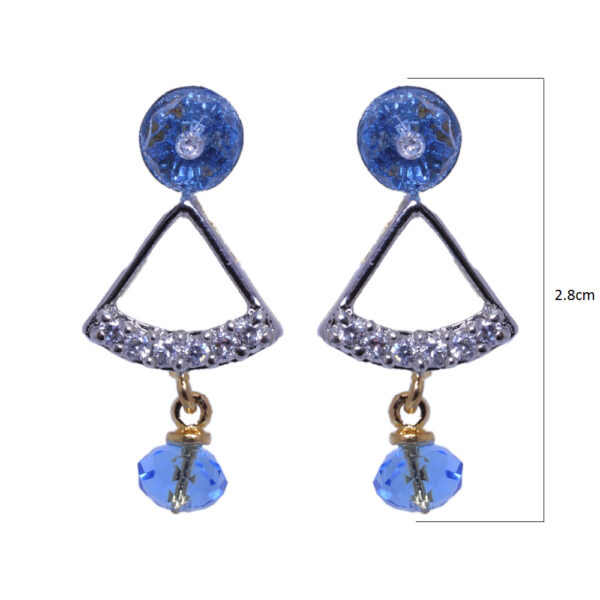 Blue Topaz & Cubic Zirconia Studded Trendy Pendant & Earring Set FP-1025
