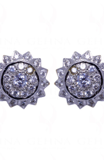 Simulated Diamond Studded Elegant Pair Of Earrings FE-1026