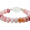 Natural Pink Opal Gemstone Plain Bead Bracelet BS-1026