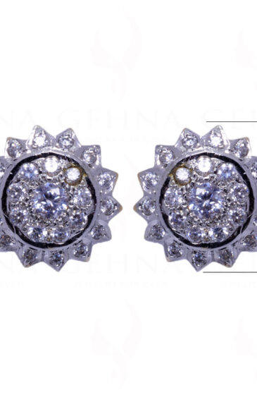 Simulated Diamond Studded Elegant Pair Of Earrings FE-1026