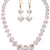 White Sapphire Studded Pearl Balls Necklace & Earrings FN-1027