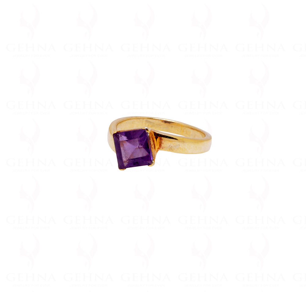 Amethyst Square Shape Gemstone Studded 925 Sterling Silver Ring SR-1027