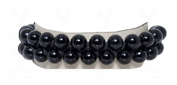 Natural Round Shaped Black Spinel Balls Gemstone Bead Knotted Bracelet BS-1027
