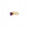 Amethyst Square Shape Gemstone Studded 925 Sterling Silver Ring SR-1027
