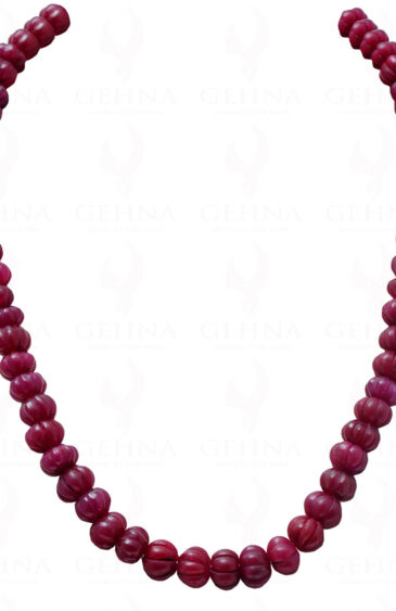 Ruby Gemstone Melon Shaped Bead String NP-1028