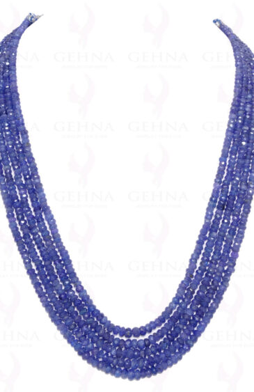 5 Rows of Tanzanite Gemstone Faceted Bead Necklace NS-1028
