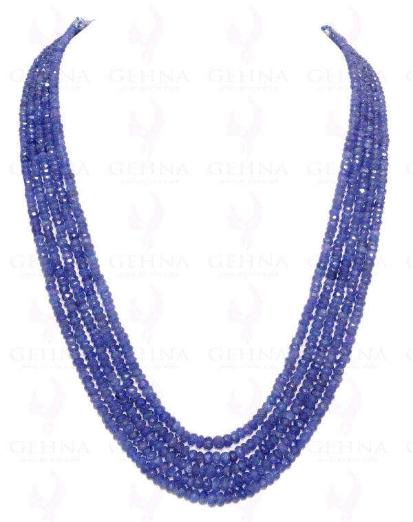 5 Rows of Tanzanite Gemstone Faceted Bead Necklace NS-1028