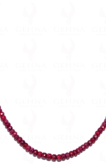 Ruby Gemstone Round Faceted Bead String NP-1029
