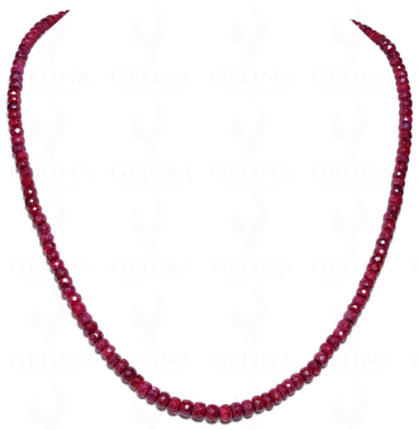 Ruby Gemstone Round Faceted Bead String NP-1029