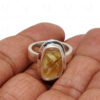 Fancy Shape Rutile Quartz Gemstone Studded 925 Sterling Solid Silver Ring SR-1029