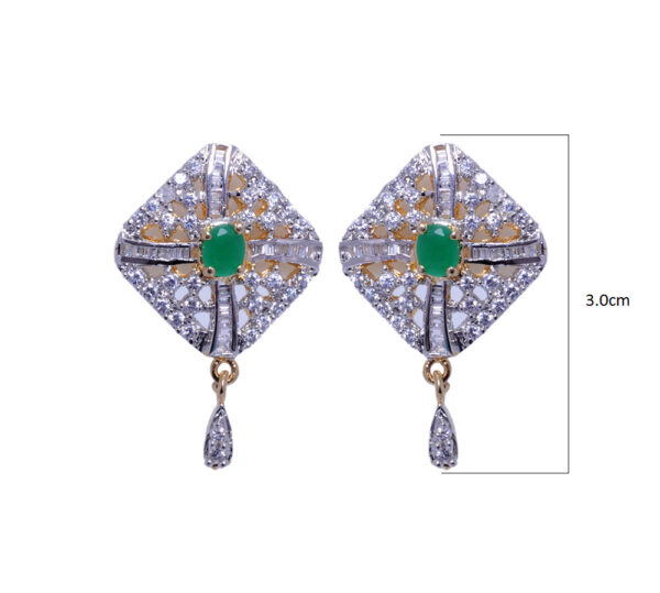 Emerald & Cubic Zirconia Studded Festive Pendant & Earring Set FP-1029