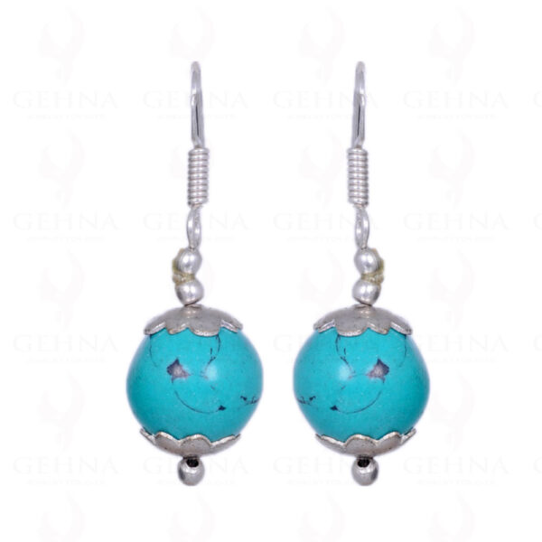 Turquoise Gemstone Earrings Made In .925 Sterling Silver ES-1030