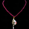 Spinel Studded Pendant Attached With Tourmaline Color Tear Drop Chain FN-1030