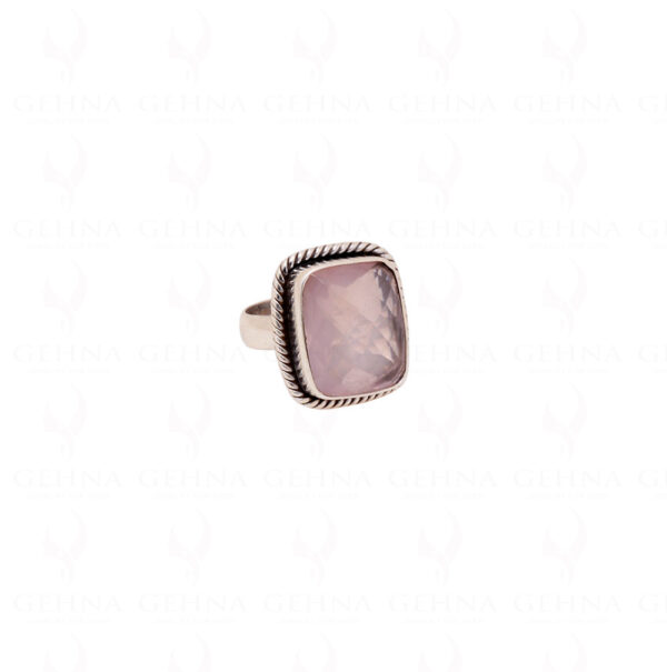 Rose Quartz Gemstone Studded 925 Sterling Solid Silver Ring SR-1030