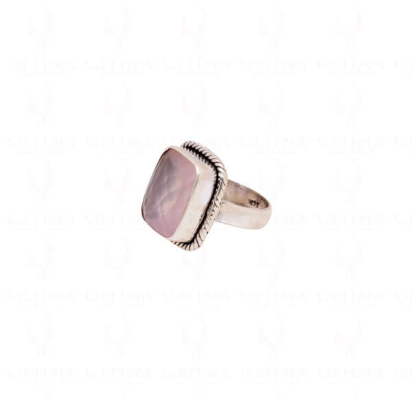Rose Quartz Gemstone Studded 925 Sterling Solid Silver Ring SR-1030