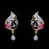 Spinel Studded Pendant Attached With Tourmaline Color Tear Drop Chain FN-1030
