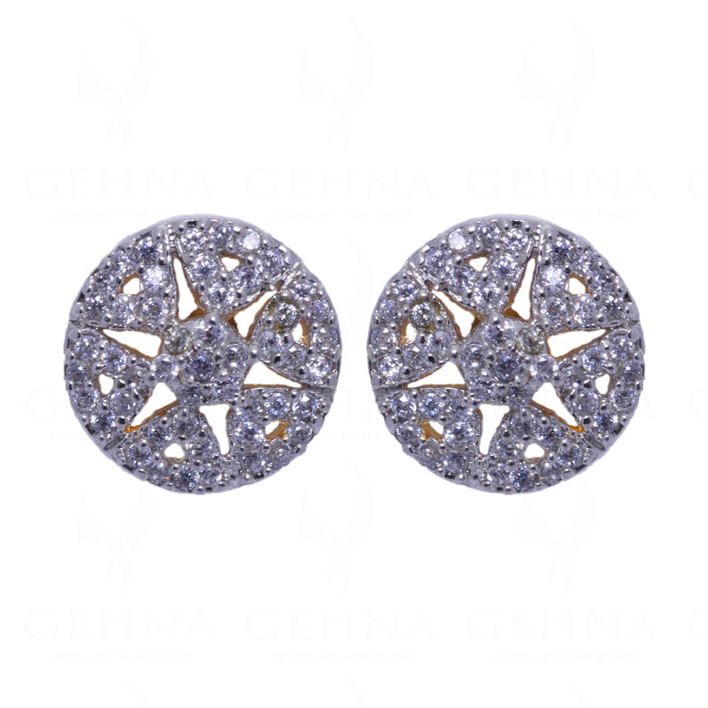 Simulated Diamond Studded Round Shape Elegant Earrings FE-1031