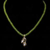 Necklace Of Peridot Gemstone Beads Studded Pendant & Earrings FN-1031