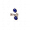 Blue Sapphire Gemstone Studded 925 Sterling Silver Snake Shaped Ring SR-1031