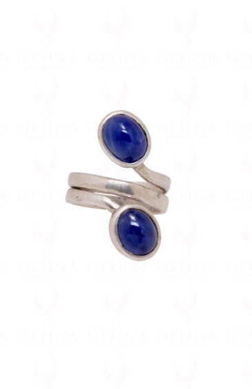 Blue Sapphire Gemstone Studded 925 Sterling Silver Snake Shaped Ring SR-1031