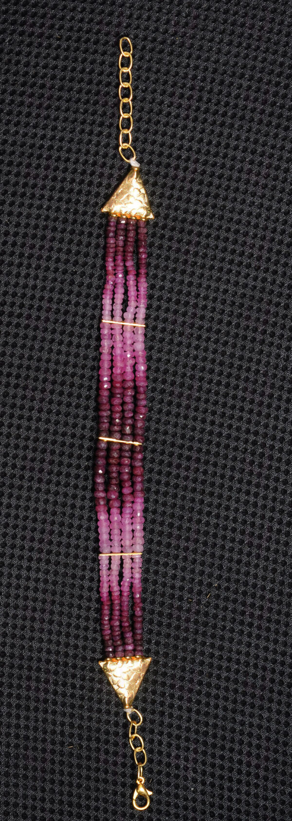 4 Rows Ruby Gemstone Shaded Bead Bracelet BS-1031
