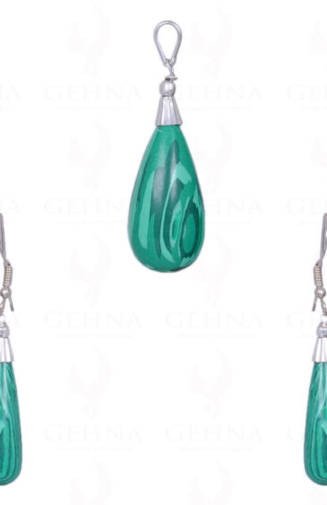 Malachite Gemstone Pendant & Earring Set Made In .925 Solid Silver ES-1031