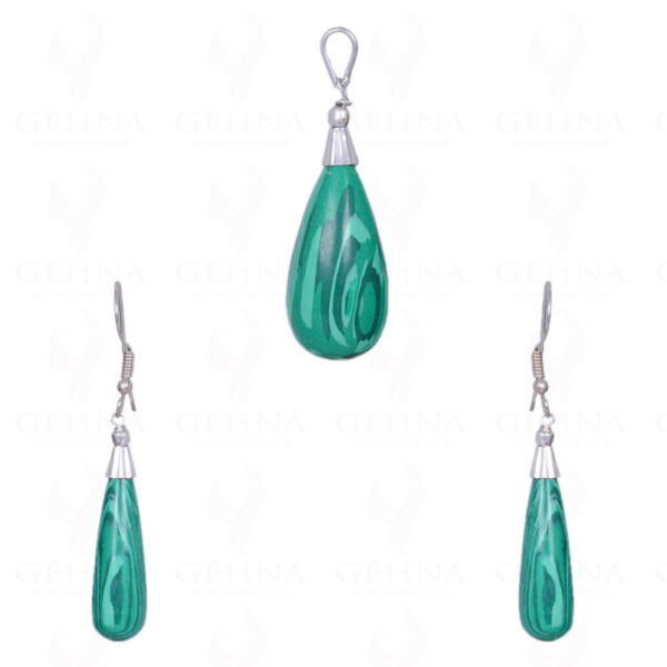 Malachite Gemstone Pendant & Earring Set Made In .925 Solid Silver ES-1031