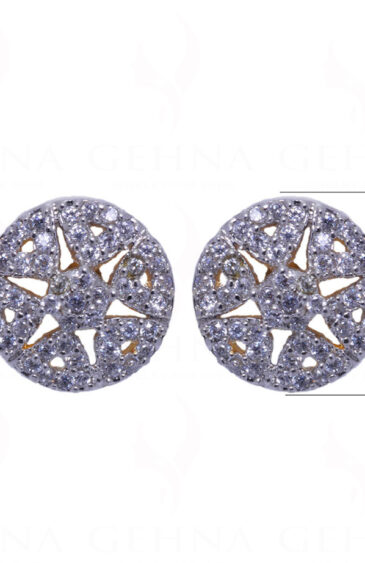 Simulated Diamond Studded Round Shape Elegant Earrings FE-1031