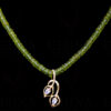 Necklace Of Peridot Gemstone Beads Studded Pendant & Earrings FN-1031