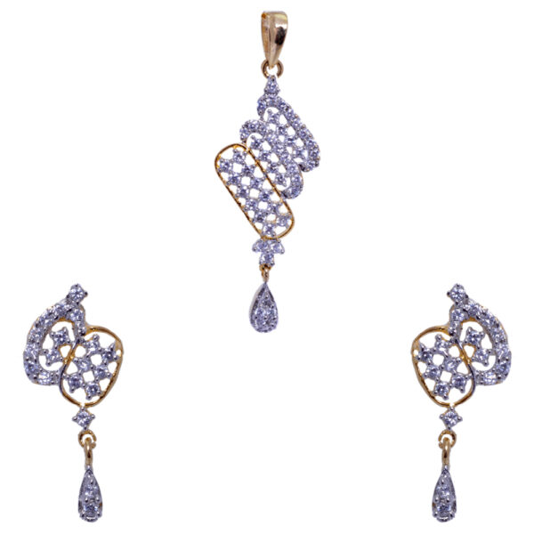 Stunning Cubic Zirconia Studded Elegant Pendant & Earring Set FP-1031