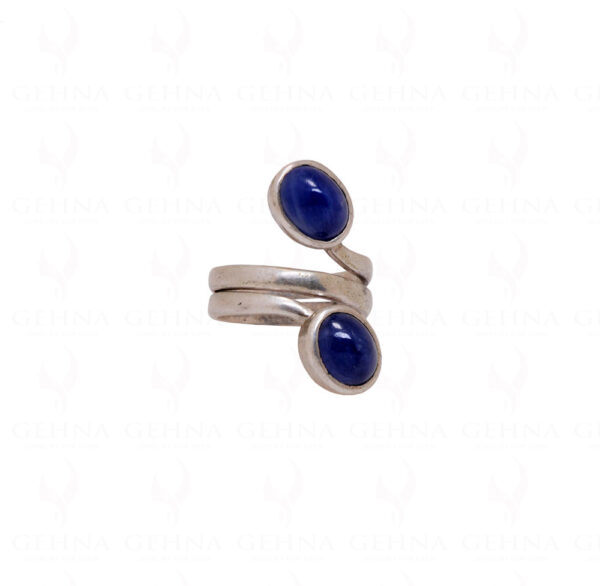 Blue Sapphire Gemstone Studded 925 Sterling Silver Snake Shaped Ring SR-1031