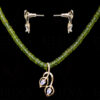 Necklace Of Peridot Gemstone Beads Studded Pendant & Earrings FN-1031