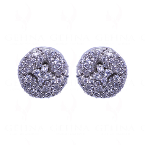 Simulated Diamond Studded Round Shape Earrings FE-1032