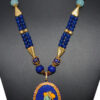 White Topaz Studded Beautiful Radha Krishna Hand Painted Pendant Set FN-1032