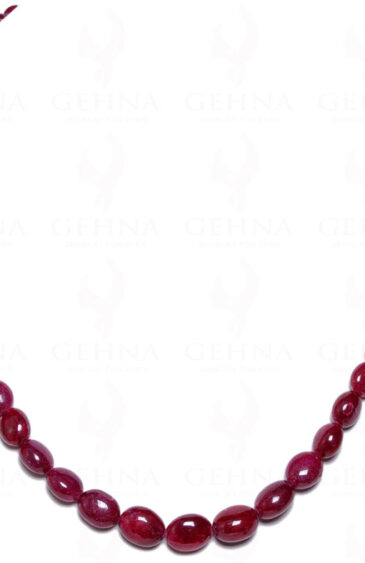 Ruby Gemstone Oval Shaped Bead 18″ Inches String NP-1032